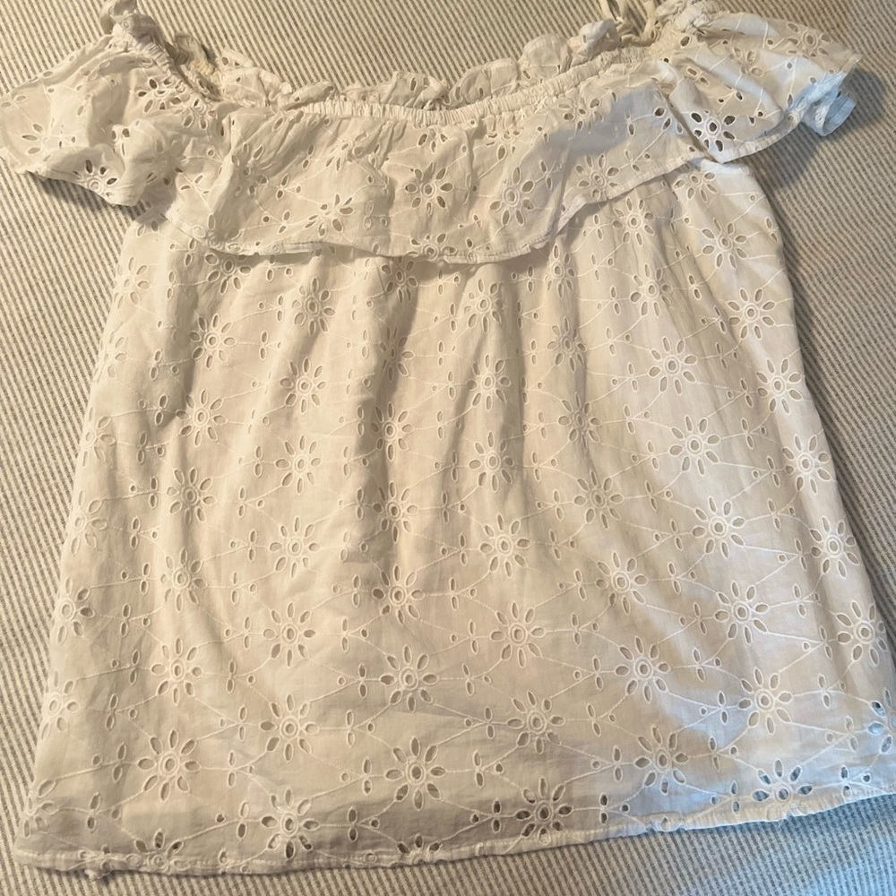 White eyelet tank